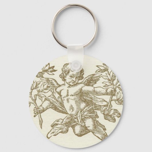 Cherub Angel (Creme) Schlüsselanhänger (Vorderseite)