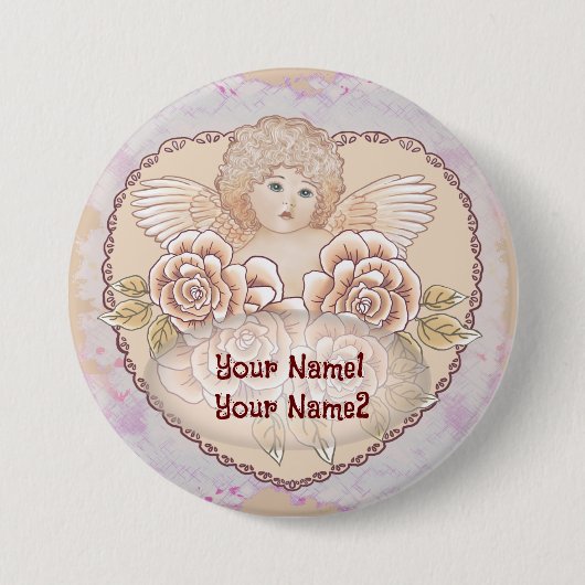 Cherub Angel Heart Button (Vorderseite)