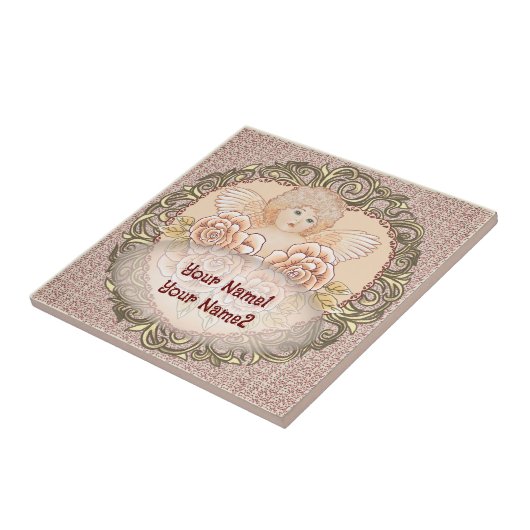 Cherub Angel Heart Fliese (Seite)