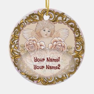 Cherub Angel Heart Keramik Ornament