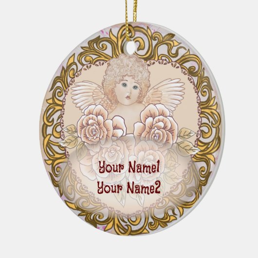 Cherub Angel Heart Keramik Ornament (Links)