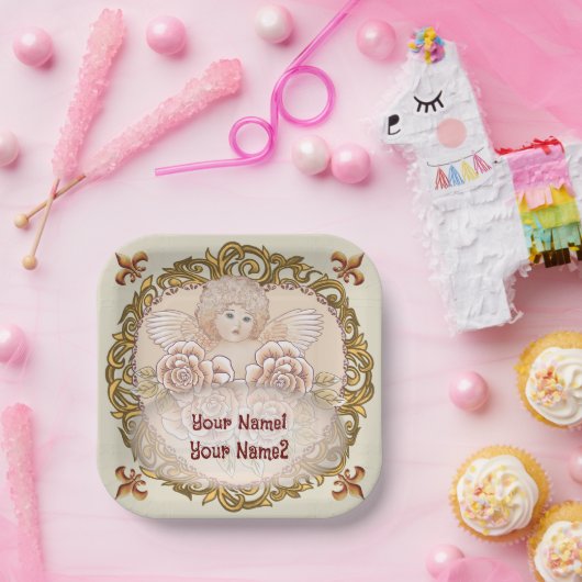 Cherub Angel Heart Pappteller (Party)
