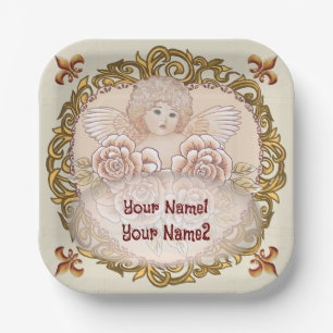 Cherub Angel Heart Pappteller