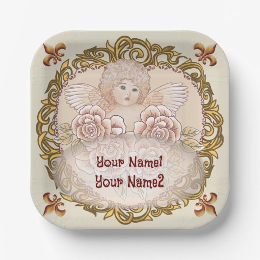 Cherub Angel Heart Pappteller (Vorderseite)