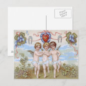 Cherub Angel Horseshoe Kleeblatt Postkarte (Vorne/Hinten)