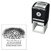 Cherub Angel on Pile of Skulls Library Book Name Permastempel (Beispiel)