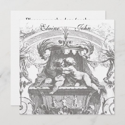 Cherub Angels Einladung zur französischen Architek (Vorne/Hinten)