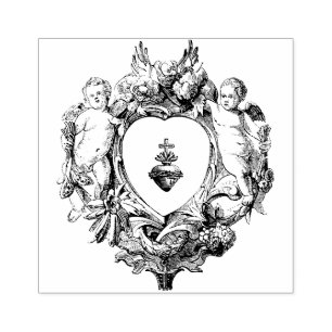 Cherub Angels Heiliges Herz Jesu Religiöse Gummistempel