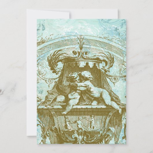 Cherub Angels Vintag Style Einladung (Vorderseite)