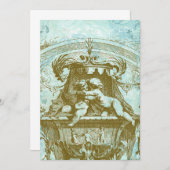 Cherub Angels Vintag Style Einladung (Vorne/Hinten)