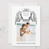 *~* Cherub AR6 Viktorianisch QR FOTO UAWG Wedding Einladung (Vorderseite)