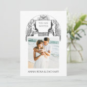 *~* Cherub AR6 Viktorianisch QR FOTO UAWG Wedding Einladung (Stehend Vorderseite)