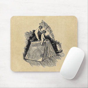 Cherub auf Schreibtisch Mousepad