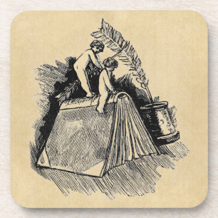 Cherub auf Schreibtisch Untersetzer