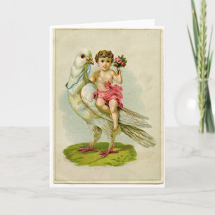 Cherub auf Taube reitend Feiertagskarte