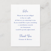 Cherub Blue Wedding Suite Details Gift Honeyfund Begleitkarte (Vorderseite)