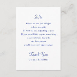 Cherub Blue Wedding Suite Details Gift Honeyfund Begleitkarte