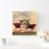 Cherub by Raphael Quadratische Wanduhr (Zuhause)
