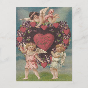 Cherub Cupid Herzinfarkt Valentine Feiertagspostkarte
