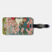 Cherub Cupid Rose Herz Violine Tree Bird Gepäckanhänger (Rückseite horizontal)