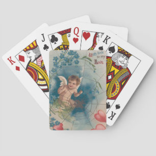 Cherub Cupid Spinnennetz Vergissmeinnicht Herz Spielkarten