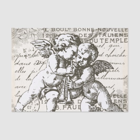 Cherub Decoupage Tissue Paper - Französisch Vintag Seidenpapier (Vorderseite)