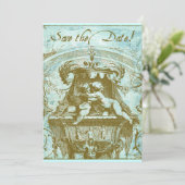 Cherub-Design aus dem 18. Jahrhundert Save the Dat Date (Stehend Vorderseite)