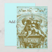 Cherub-Design aus dem 18. Jahrhundert Save the Dat Date (Vorne/Hinten)