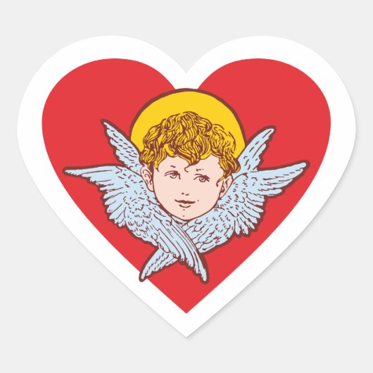 Cherub Herz heart Herz-Aufkleber (Vorderseite)