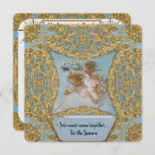 Cherub Holiday Chic Elegante Einladung (Vorne/Hinten)