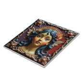 Cherub in Lila und rot Fliese (Seite)