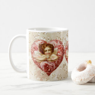 Cherub mit Arrow Rose Herz Bokeh Bling Kaffeetasse