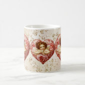Cherub mit Arrow Rose Herz Bokeh Bling Kaffeetasse (Mittel)