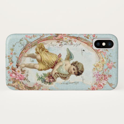 Cherub mit Blume Case-Mate iPhone Hülle (Rückseite (Horizontal))