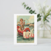 Cherub mit Schwanenboot Postkarte (Stehend Vorderseite)