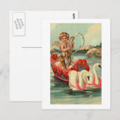 Cherub mit Schwanenboot Postkarte (Vorne/Hinten)