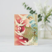 Cherub mit Vögeln Postkarte (Stehend Vorderseite)