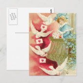 Cherub mit Vögeln Postkarte (Vorne/Hinten)