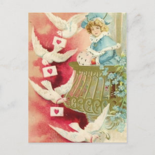 Cherub mit Vögeln Postkarte