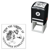 Cherub trägt Falling Pile von Books Library Name Permastempel (Beispiel)