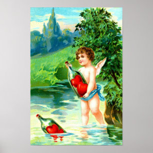 Cherub und Herzen Poster