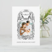 *~* Cherub Viktorianisch QR FOTO AR6 UAWG Wedding Einladung (Stehend Vorderseite)