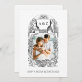 *~* Cherub Viktorianisch QR FOTO AR6 UAWG Wedding Einladung (Vorne/Hinten)
