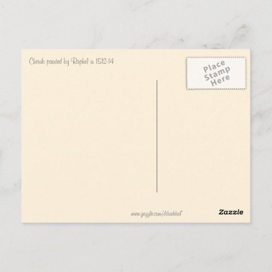 Cherub von Raphael Postkarte (Rückseite)