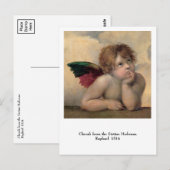 Cherub von Sistine Madonna nach Raphael Postkarte (Vorne/Hinten)