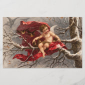 CHERUB, WINTERBAUM UND BIRDS Weihnachtsbaum Briefpapier (Rückseite)