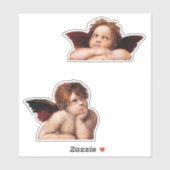 Cherubim, geflügelte Engel Gemälde von Raffael  Aufkleber (Blatt)