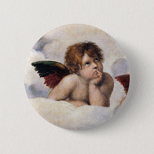 Cherubim, geflügelte Engel Gemälde von Raffael Button (Vorderseite)
