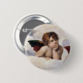 Cherubim, geflügelte Engel Gemälde von Raffael Button (Vorne & Hinten)