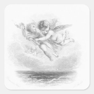 Cherubim Quadratischer Aufkleber
